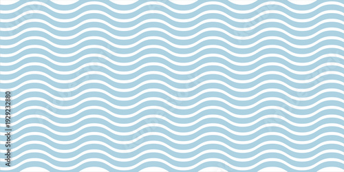 Seamless Wave Pattern, Hand drawn water sea vector background. Wavy beach print, curly grunge paint lines,