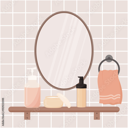 shelf with cosmetics