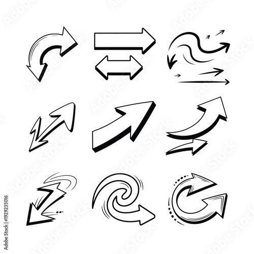 Arrow Collection: A diverse compilation of arrows, symbolizing direction, guidance, and forward momentum.