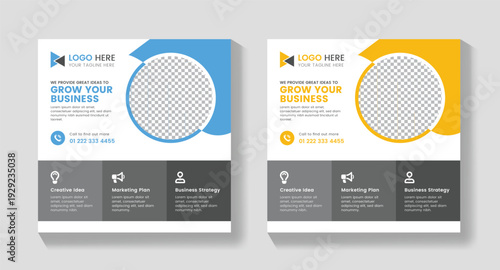 Modern Corporate Social Media Post Template, Creative Business Marketing Banner Design
