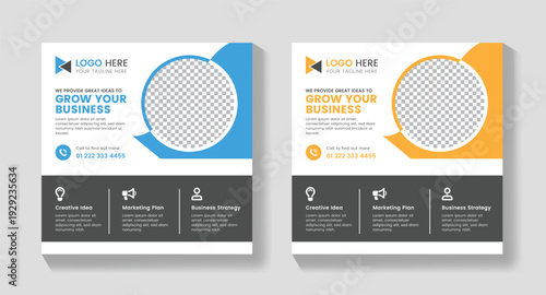 New Modern Social Media Post Template Design,
 Creative Minimal Corporate Social Media Banner, print ready