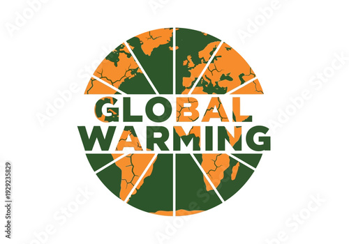 Conceptual graphic illustration of global warming and climate change, highlighting Earth's environmental crisis for planetary awareness.