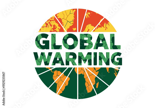 Global Warming Environmental Crisis Concept Illustration with Cracked Earth and Text Design Representing Climate Change Impact