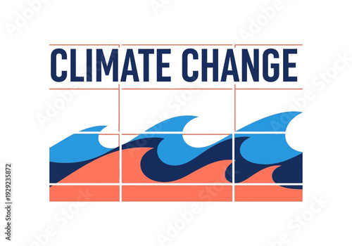 Conceptual graphic depicting global climate change impact on ocean levels, a striking visual metaphor for environmental crisis and planetary warming.