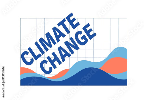 Conceptual illustration visualizing climate change data and environmental trends on a dynamic graph with rising patterns, highlighting global warming.
