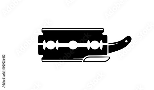 Razor Blade Black and White Flat Vector Icon Design