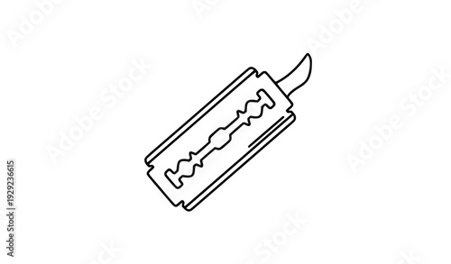 Razor Blade Line Icon Vector – Shaving & Grooming Symbol