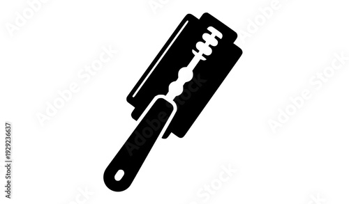 Razor Blade Glyph Icon Black Vector Illustration
