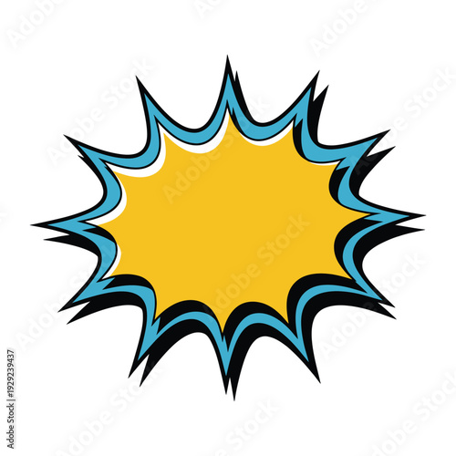 Comic book blast, burst icon : A dynamic and eye-catching comic book blast icon, its sharp lines and vibrant colors embodying energy and impact. Perfect for adding a touch of drama to any design. 