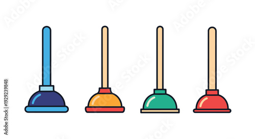 Plunger Line art abstract vivid tone