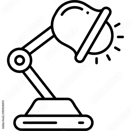 Desk lamp Outline Icon