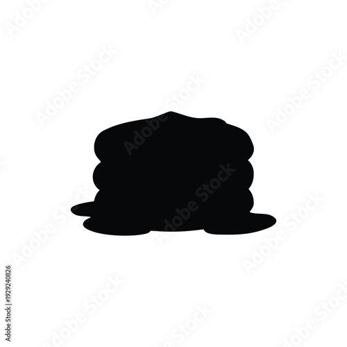 Hot cake silhouette icon vector flat design.