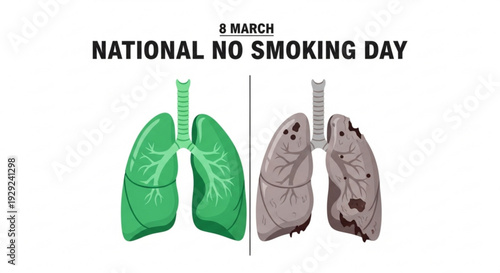 Healthy vs smoker lungs on national no smoking day 8 march