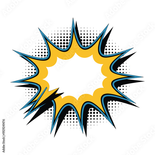 Comic Book Burst: A vibrant and dynamic comic book burst, perfect for adding energy and impact to any design, showcasing classic comic book style and the thrill of visual storytelling.