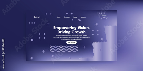 Empowering Vision, Driving Growth: A modern and visually engaging website layout with a captivating design and compelling message. Ideal for showcasing digital content and concepts.