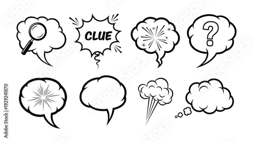 Comic Speech Bubble Collection: A collection of various comic speech bubbles with speech balloon graphic elements for comics