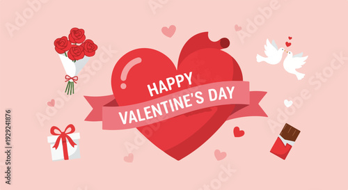 A romantic illustration of a Valentine's Day greeting