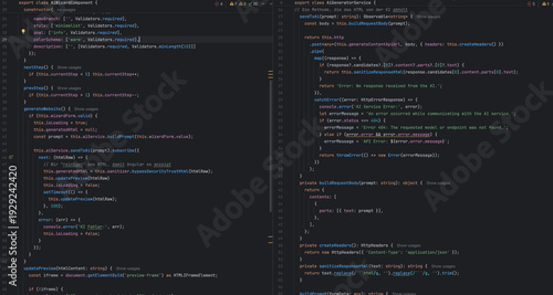 Foto Angular TypeScript Dual Screen Code Screenshot for Developers
