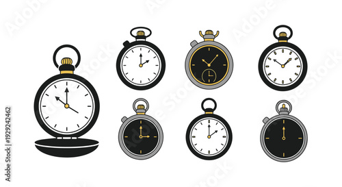 Pocket Watch Line soft tone abstract vector