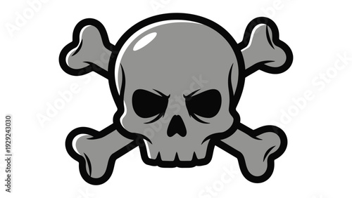Skull and Crossbones: A stark image of a skull and crossbones, a universal symbol of danger and toxicity, rendered in stark black and grey.