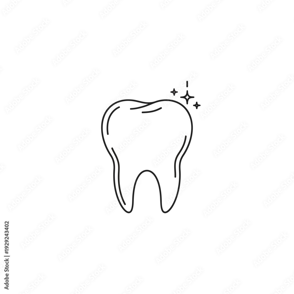 Obraz premium Clean Tooth Icon Sparkle - Dental Hygiene, Oral Care, Whitening Concept