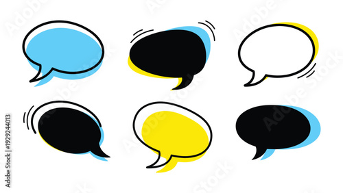 Communicative Bubbles: A vibrant collection of speech bubbles in a spectrum of colors, signifying dialogue, ideas, and conversation. 