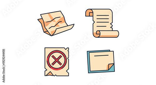 Obsolete Notes Line soft tone color vector