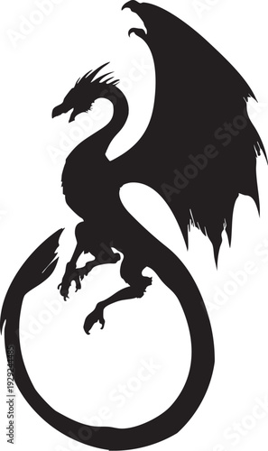 Gemini said

A black dragon  vector illustration 