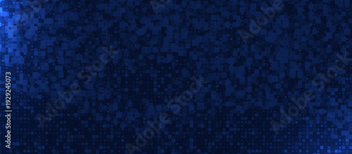 Blue abstract ai science technology background with squares grid. Data digital backdrop for business connection concept. Cyber network computer design system element.
