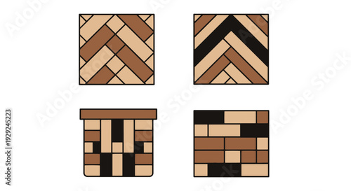 Parquet Floor Line soft tone illustration