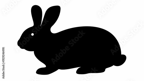 Black silhouette of a rabbit with long ears