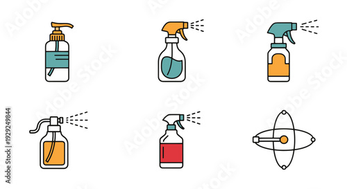 Oil Sprayer Line art minimal vivid color