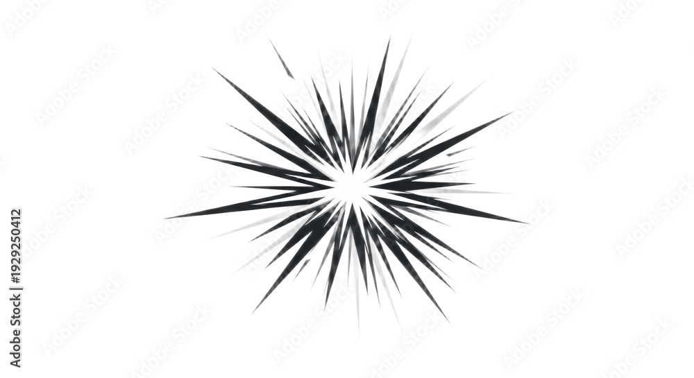 Fototapeta premium Abstract Sharp Spiked Burst Symbol Isolated on White Background