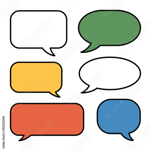 Colorful Dialogue Bubbles: A vibrant collection of diverse speech bubbles, ready to convey thoughts, ideas, and conversation across a spectrum of vibrant hues.