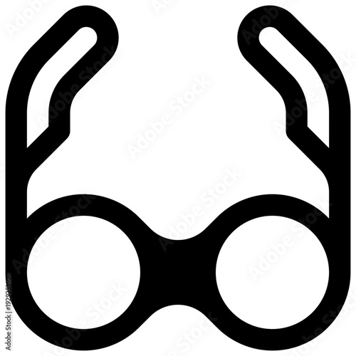 Eyewear. Outlined stroke vector icon with black-filled details.