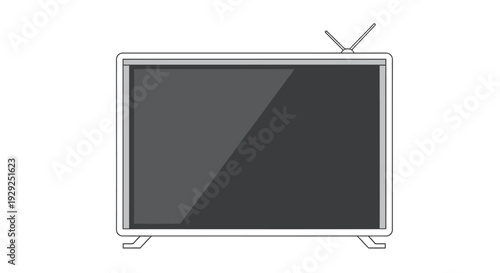 Simple illustration of a vintage television set with rabbit ear antennas