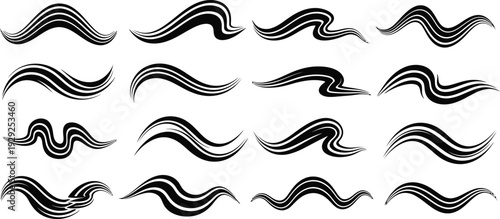 Black and white abstract wave shapes