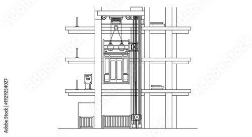 Detailed Architectural Building Cross Section Diagram.