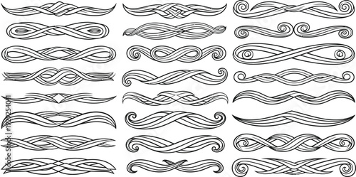 Black and white ornamental swirling line lines swirls curls