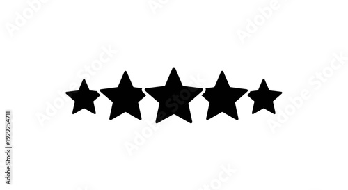 Four black star icons aligned horizontally in a rating display format