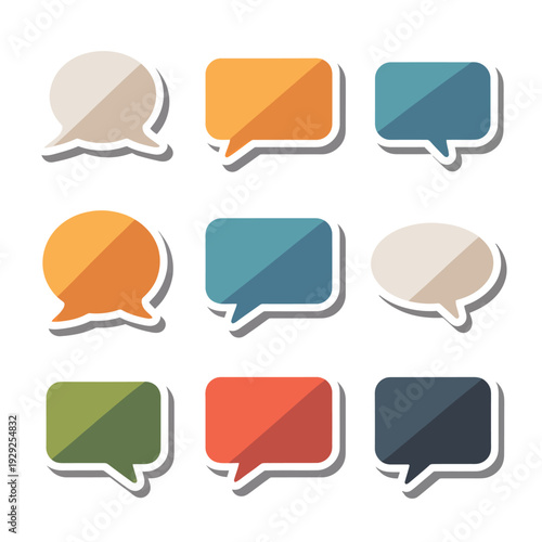 Communicative Dialogues: A collection of various colorful speech bubbles. Each one ready to convey ideas, thoughts, and conversations.
