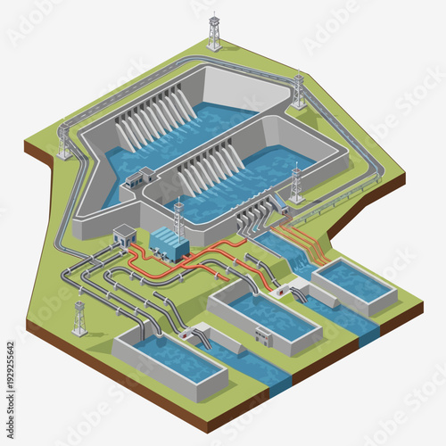 Water Treatment Plant Infrastructure Diagram.
