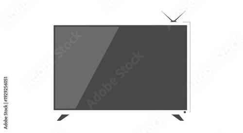 Simple illustration of a vintage television set with rabbit ear antennas