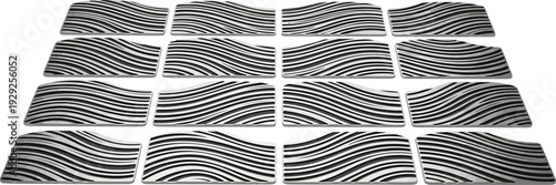 Black and white zebra print stickers on white background stripes