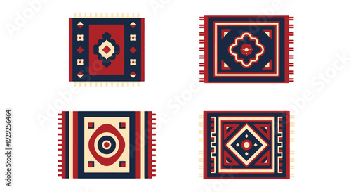 Oriental Rug Line soft tone color vector