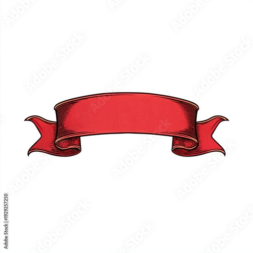 red ribbon comics illustration isolated