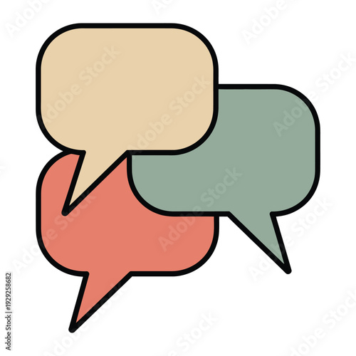 Dialogue Bubbles: An elegant illustration of interconnected dialogue bubbles, representing communication and conversation.