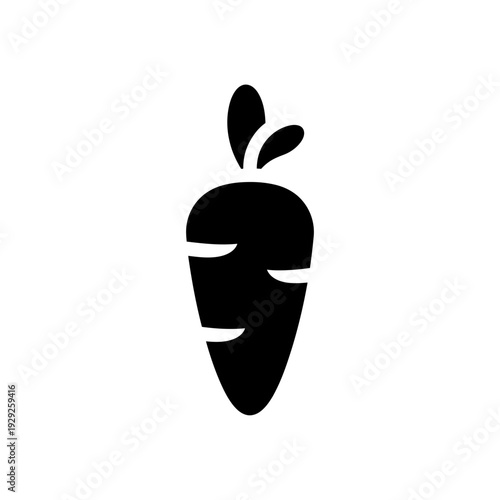 Carrot Icon Silhouette – Fresh Vegetable Food Vector Illustration