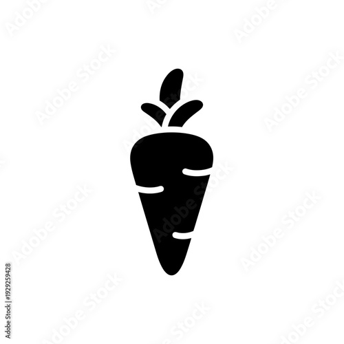 Carrot Icon Silhouette – Fresh Vegetable Food Vector Illustration