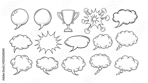 Comic speech bubble set 